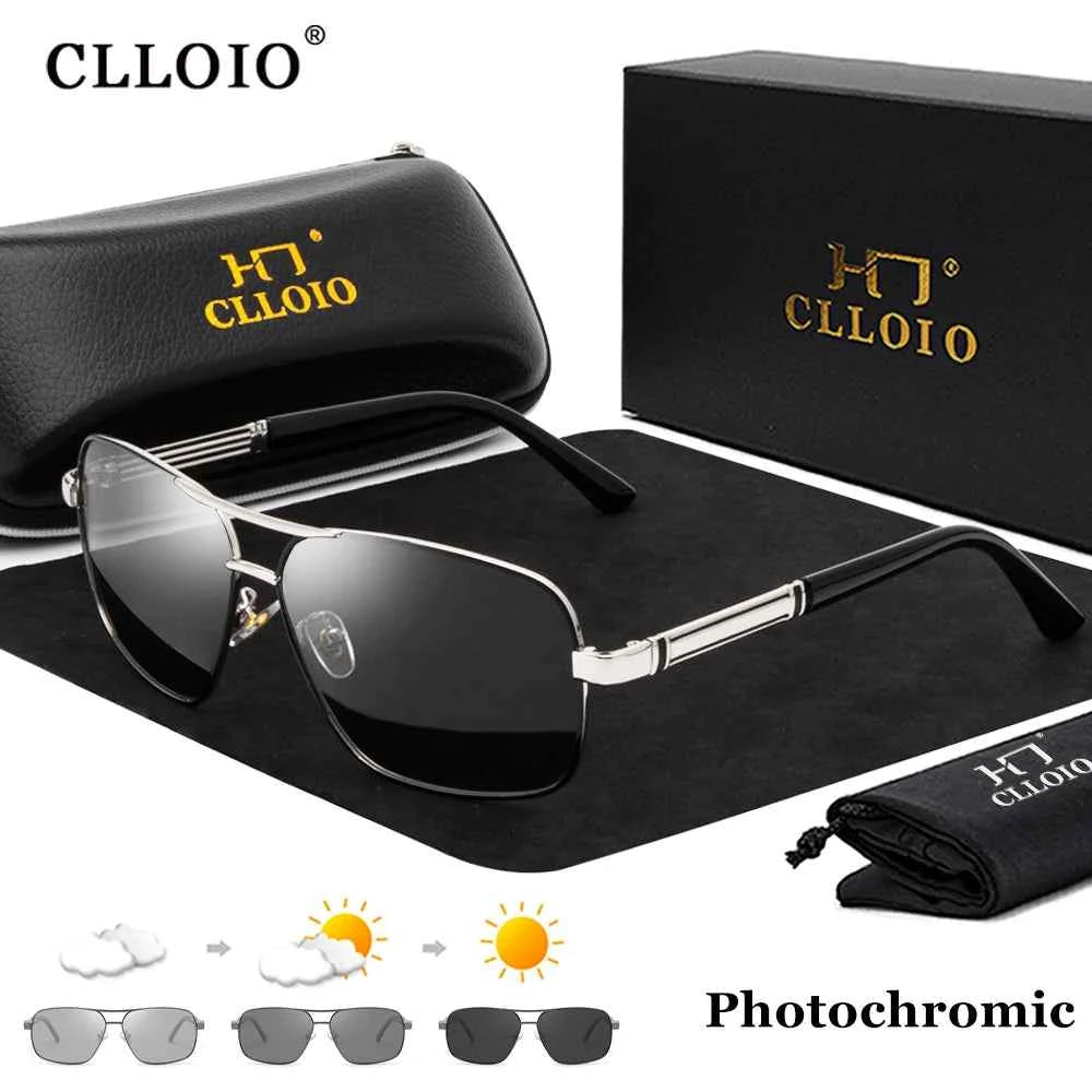 CLLOIO Classic Photochromic Sunglasses Men Women Polarized Driving Shades Sun Glasses Travel Anti-glare Chameleon Glasses