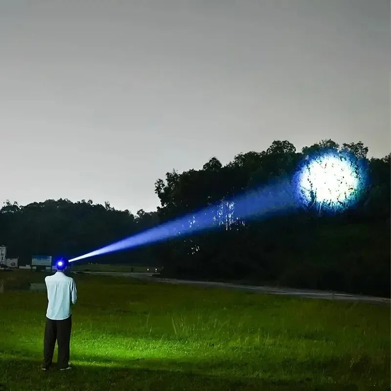 2026 New Super Powerful Headlamp 800W LED IR Sensor Headlight Rechargeable Head Flashlight 5000 Meter Head Lamp Fishing Lantern