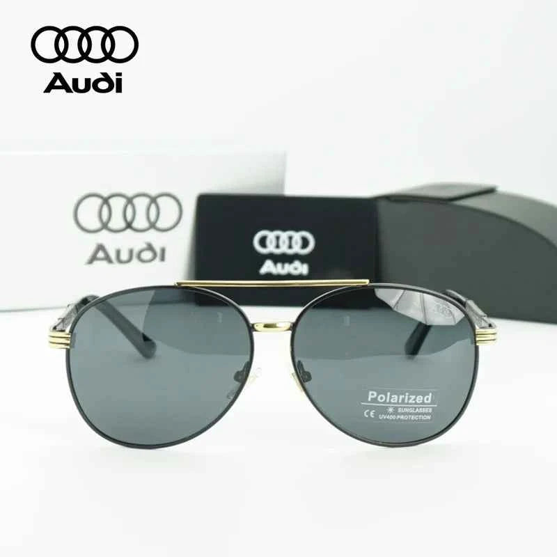 High Quality AUDI Genuine Sunglasses for Men Fashion Polarized Driving Eyewear Metal Frame Pilot Sun Glasses Original Box