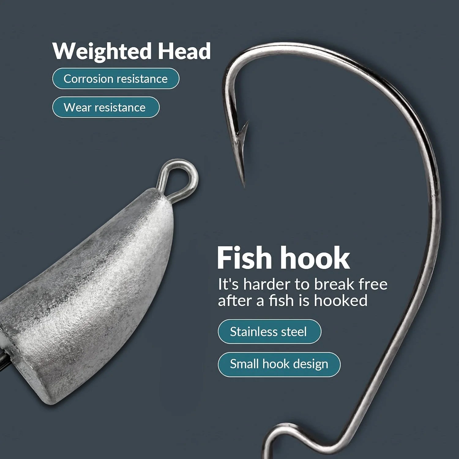 10PCS Metal Jig Head Worm Hook 3.5g 5g 7g 10g 20g Weight Crank Fishhook Gear Sinker Pesca for Soft Lure Texas Rig Fishing Tackle