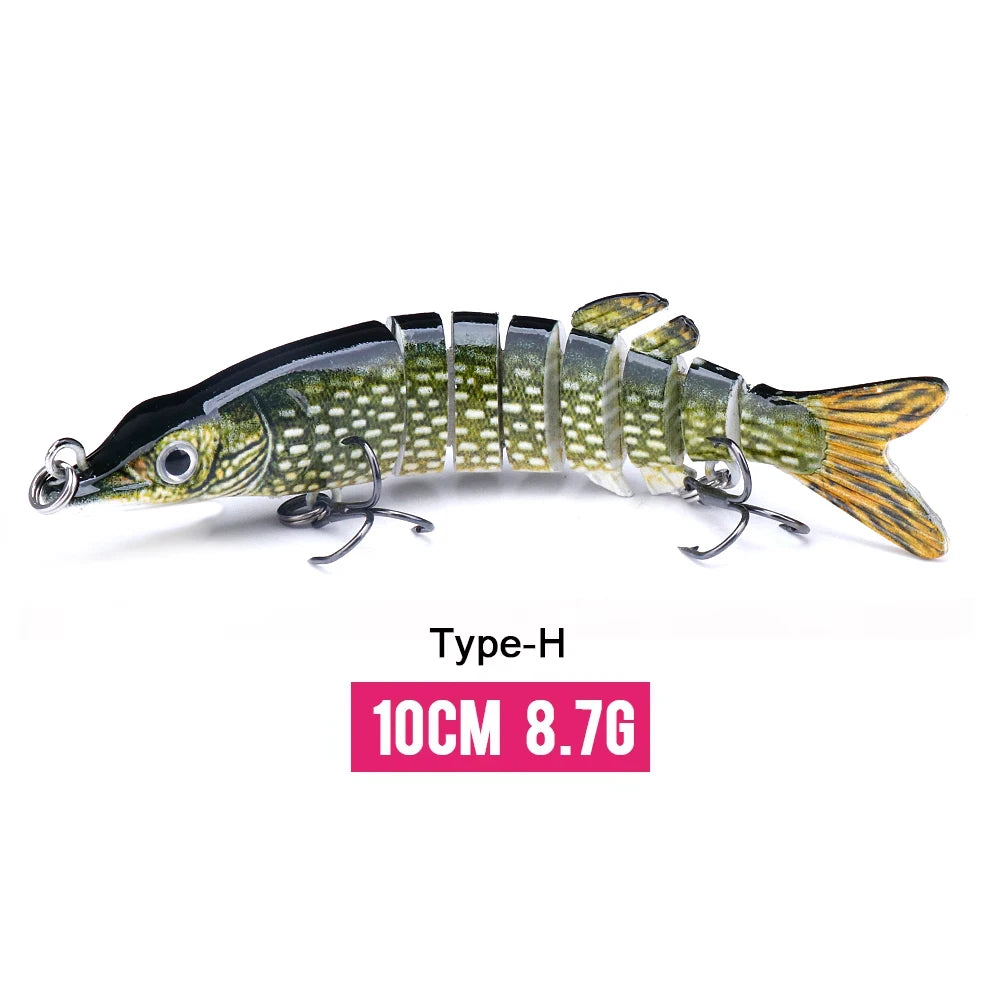 VTAVTA Jointed Swimbait Crankbait – Sinking Wobbler, 6/7/8-Segment, 10–14cm, 60+ Colors