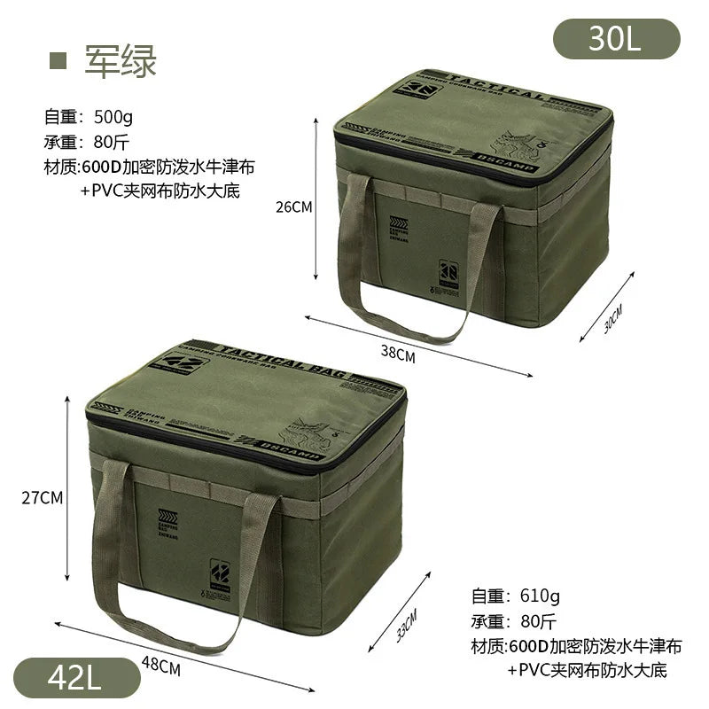 56L Waterproof Insulated Folding Camping Storage Box – Tactical Cooler & Field Gear Organizer