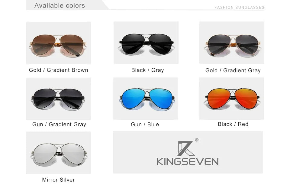 KINGSEVEN N7730 Polarized Pilot Sunglasses – Titanium Frame, Photochromic, UV400, Unisex