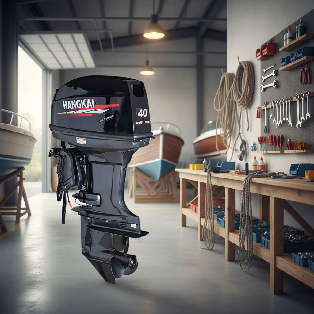 Hangkai 40HP Outboard Motor,2-Stroke Water Cooled Boat Engine,Marine Petrol Motor, for Inflatable Fishing Boat,Speed Boat,703cc