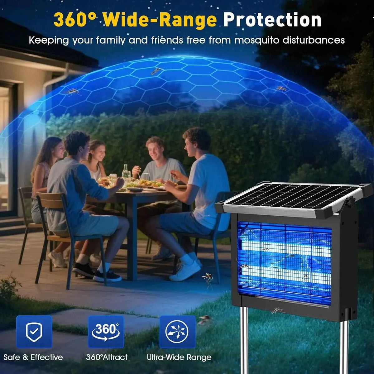 COOINJOY Solar Bug Zapper – Outdoor Waterproof Mosquito Killer | 16W, 20W & 40W