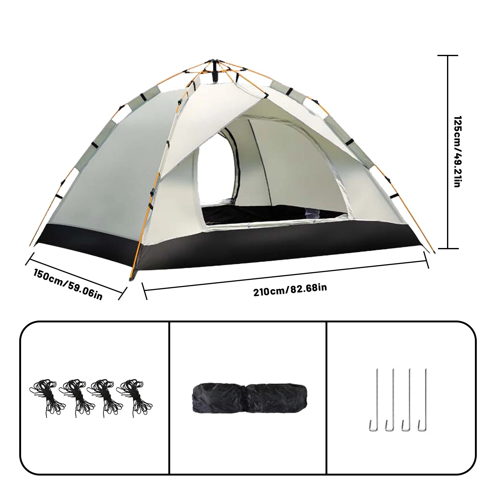 2-Person Pop-Up Camping Tent | 3-Second Setup | Waterproof & All-Weather