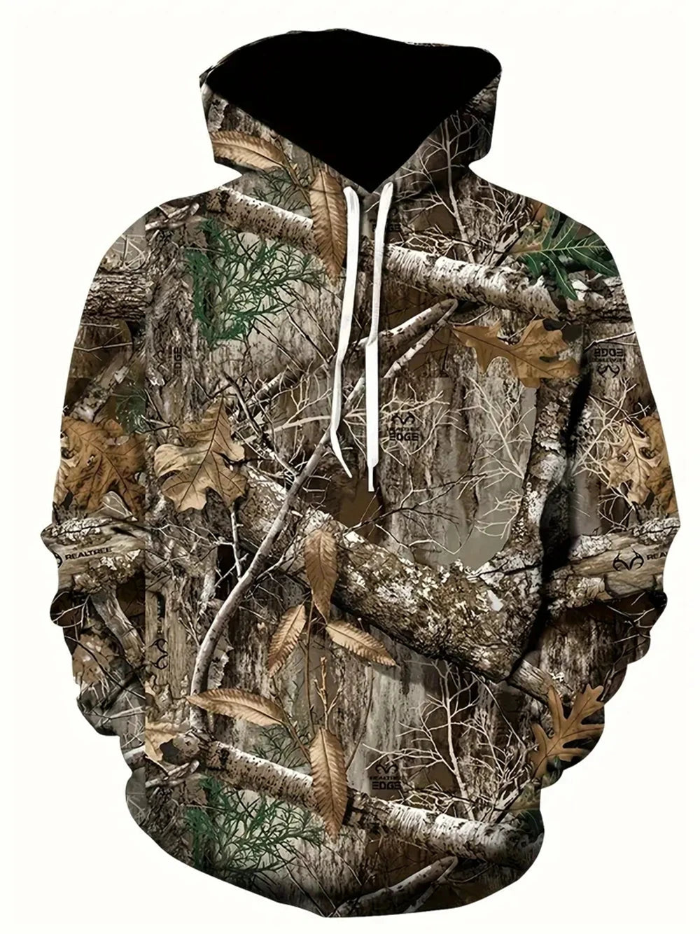 Unisex 3D Leaves Camo Hoodie – Oversized Harajuku Pullover