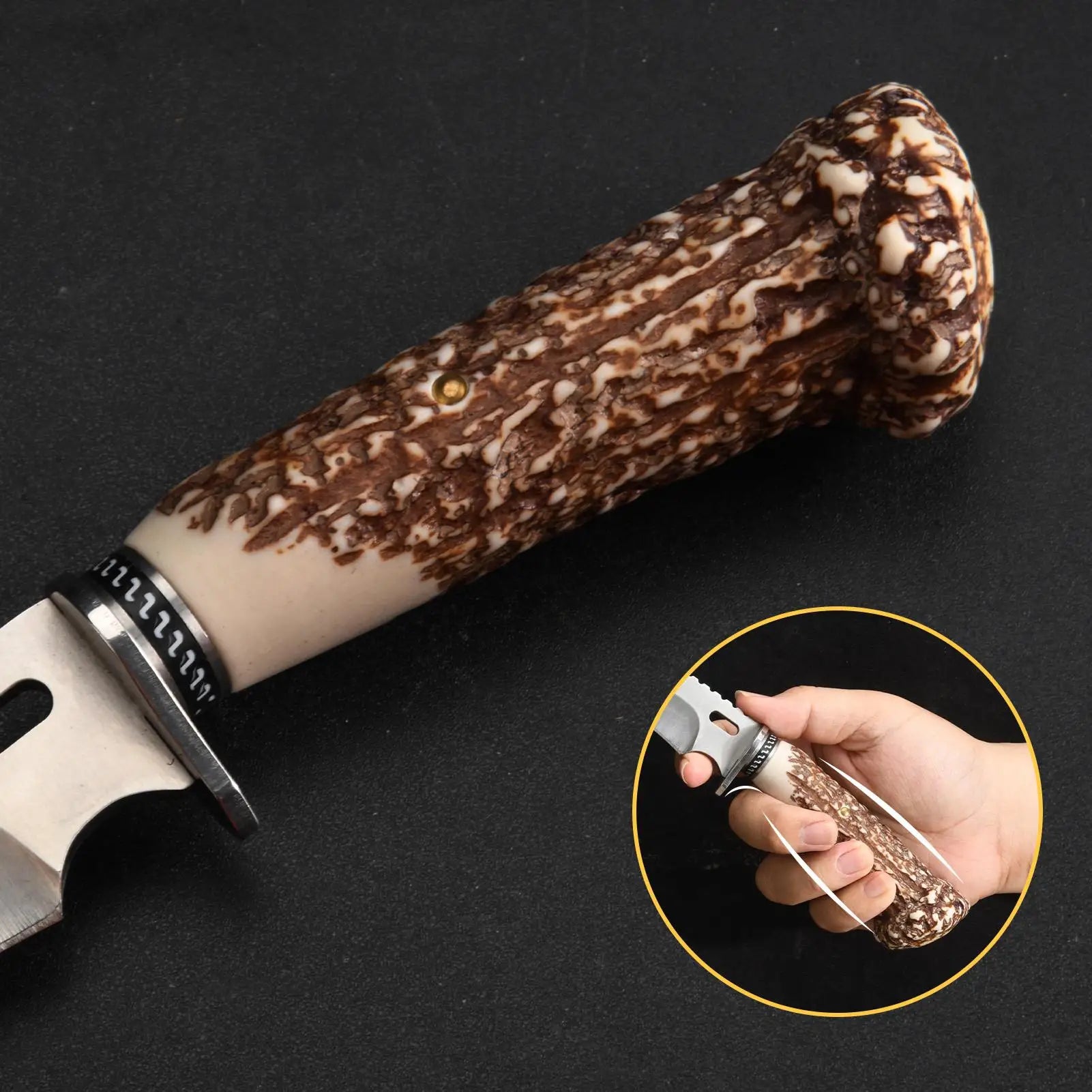 Kitchen Outdoor Multi-purpose Knife Stainless Steel Hunting Knife with Nylon Knife Sheath