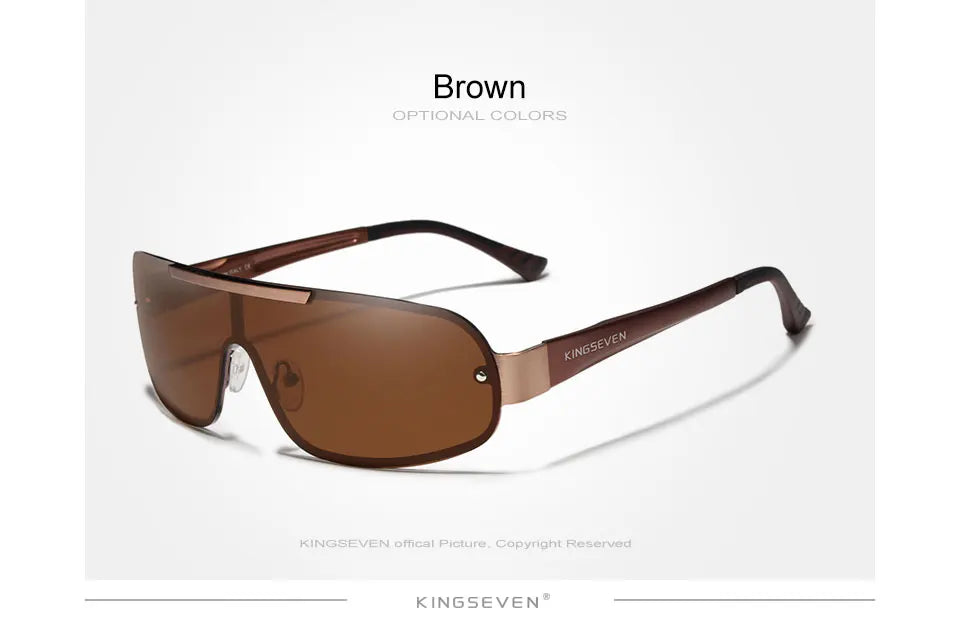 KINGSEVEN 7716 Aluminum Shield Sunglasses – Polarized, UV400, Cycling & Driving, Unisex