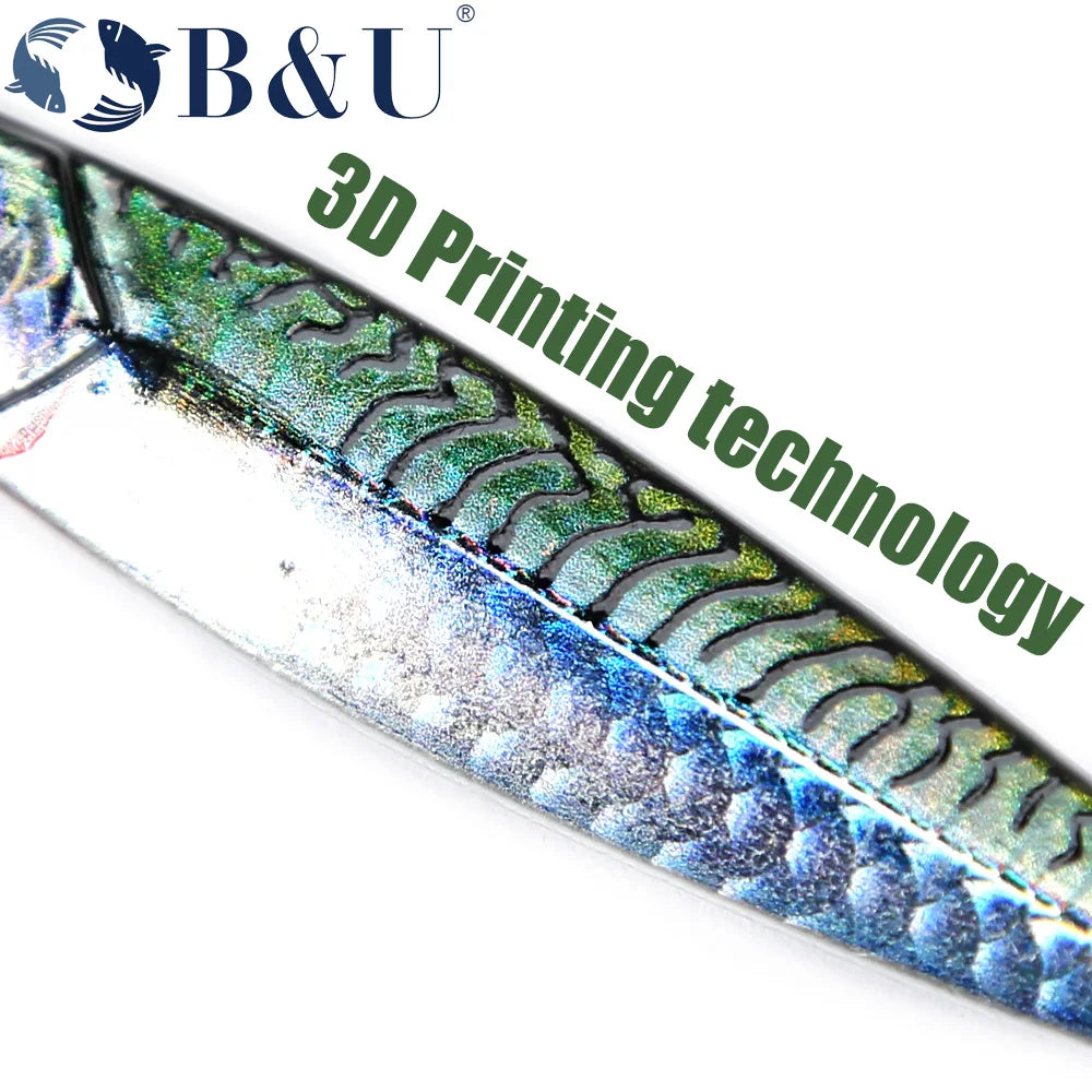 B&U Rattle Metal Jig – Saltwater Fishing Lure, Long Casting, 40g / 60g / 80g
