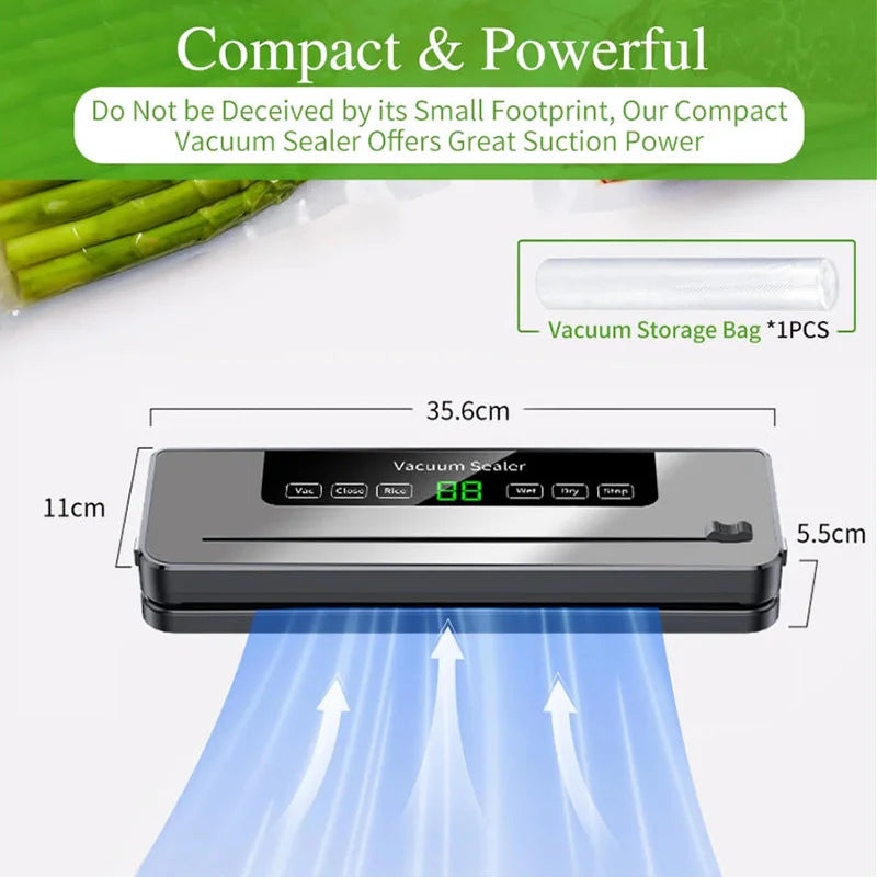 Mi Electric Vacuum Sealer Machine Dry/Wet Food Packaging Vacuum Sealing Bags Food Storage Vacuum Packaging Machine for Kitchen