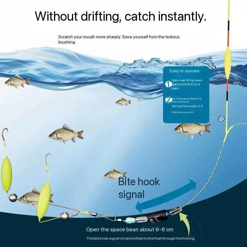 Carp Fishing Anti-Float Double Hook Line Baitcasting Kit Water Resistance Ise Ni Fish Hook Set Bottom Hanging Float Fishing Doub