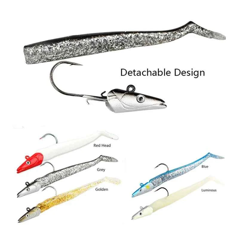 Soft Silicone Biomimetic Eel Fishing Lure – Lead Head | Luminous & Standard | 10–16cm | 5 or 10 Pack