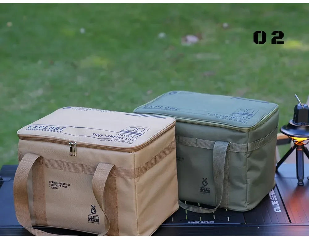 Outdoor folding storage box, picnic camping storage box, tableware, kitchenware, large capacity