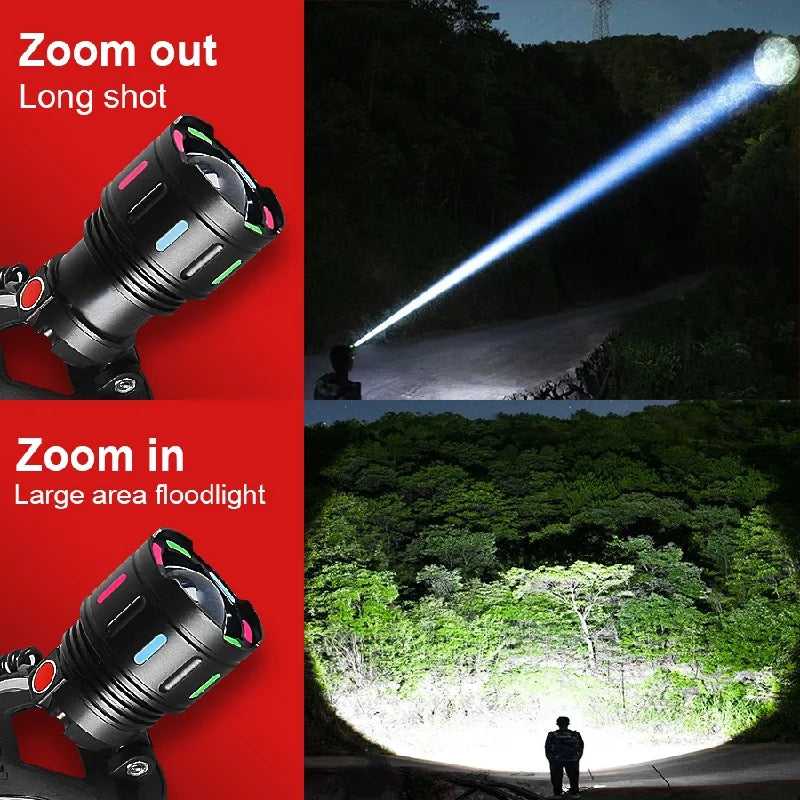 2026 New Super Powerful Headlamp 800W LED IR Sensor Headlight Rechargeable Head Flashlight 5000 Meter Head Lamp Fishing Lantern