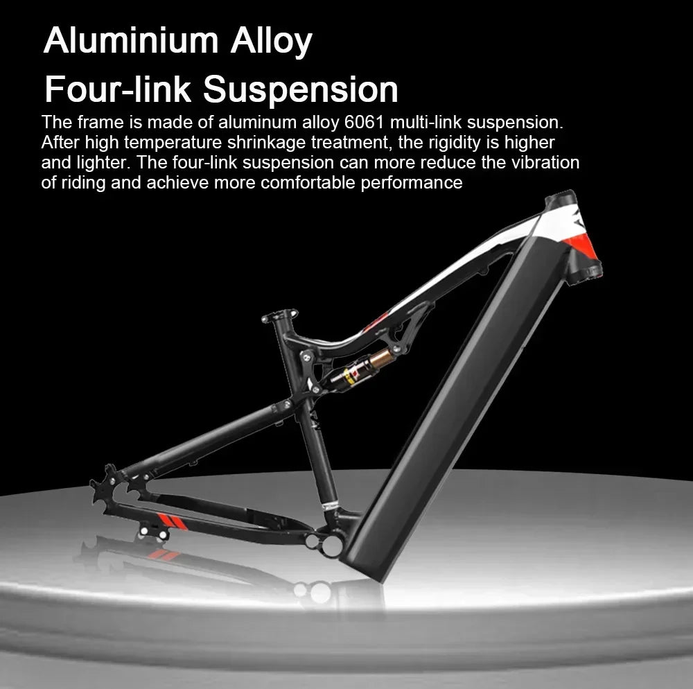 Electric Bicycle RANDRIDE YG90 1000W 48V17AH Hydraulic Brake E-bike with Full Suspension 21 Gears Shift Free Rack Electric bike