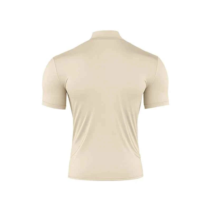 2025 compress sports Men T-shirt quick-dry Half High Collar Short Sleeve Pullover Tops Tight Breathable tops men Running T-shirt