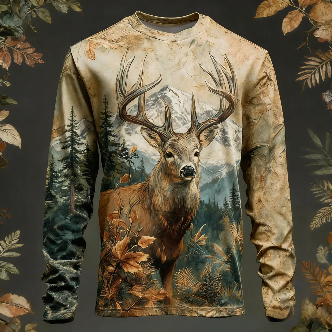 Men’s Camo Deer Print Long Sleeve Shirt | Nature Nest Supply