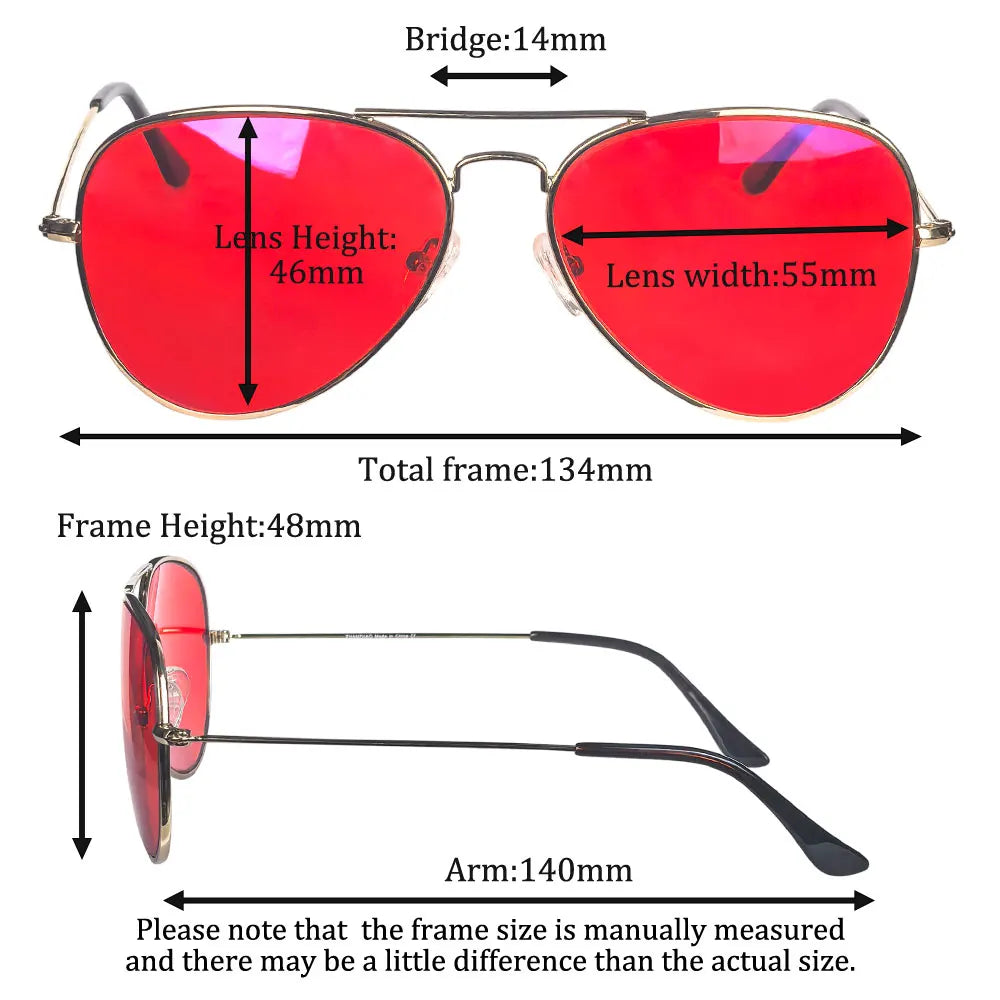SHINU 3001 Blue Light Blocking Glasses – Red, Orange & Yellow Lenses, 3 Sizes, Stainless Steel