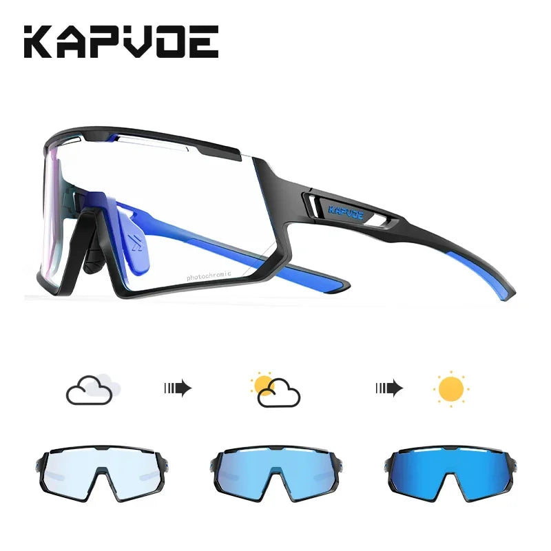 Kapvoe Photochromic Sunglasses for Men Cycling Glasses UV400 Sports Outdoor MTB Baseball Eyewear Women Sunglasses Cycling