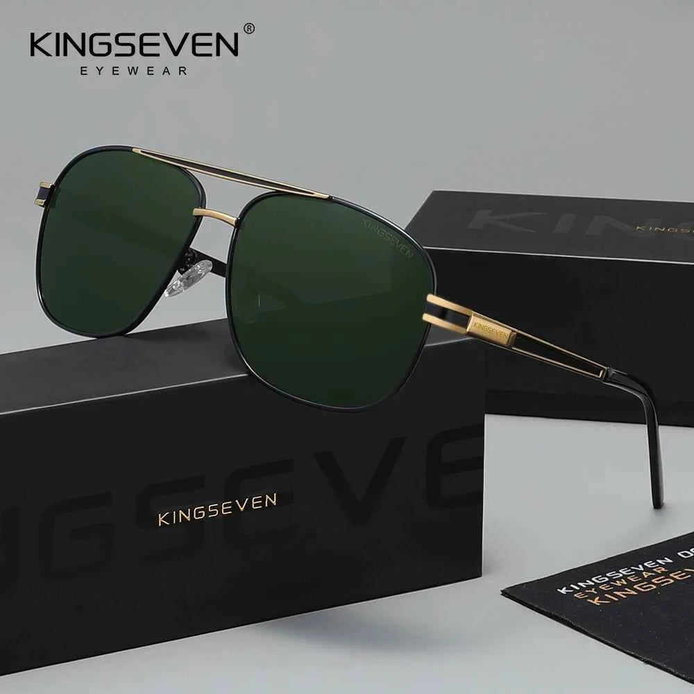 KINGSEVEN 738 Polarized Square Sunglasses – Stainless Steel Frame, UV400, Unisex