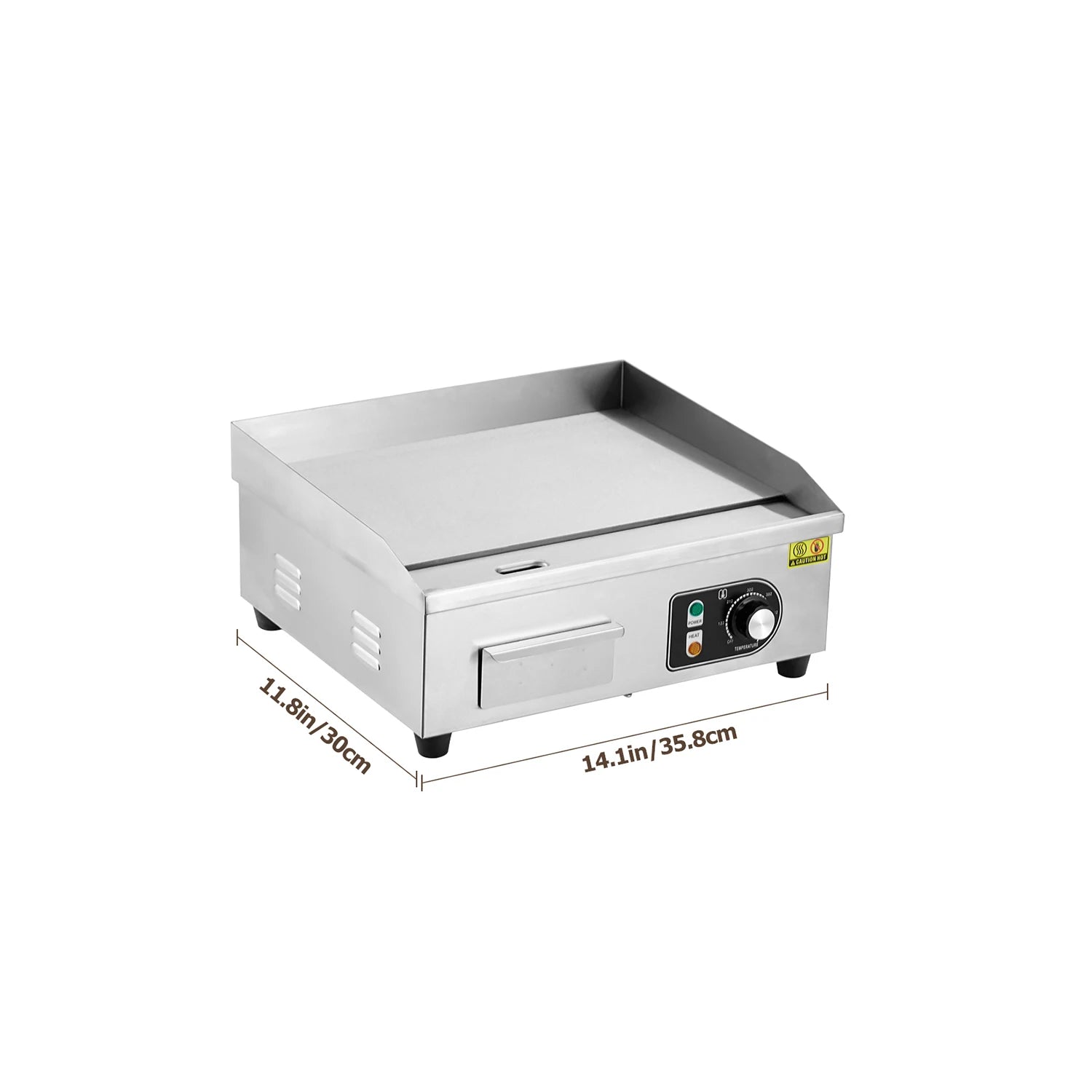 30 Inch Electric Griddle for Outdoor Cooking Non-Stick Grill Plate Adjustable Temperature Control 122°F-572°F