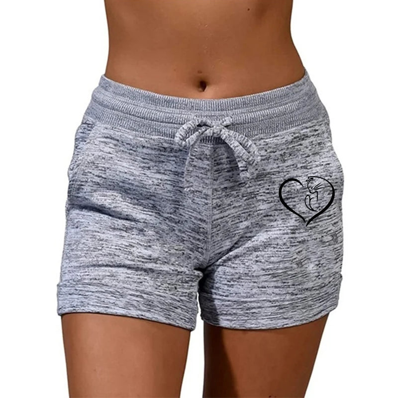 Summer Large SizePrinting Elastic High Waist Casual Sport Fitness Running Oversize Female Sweatpants