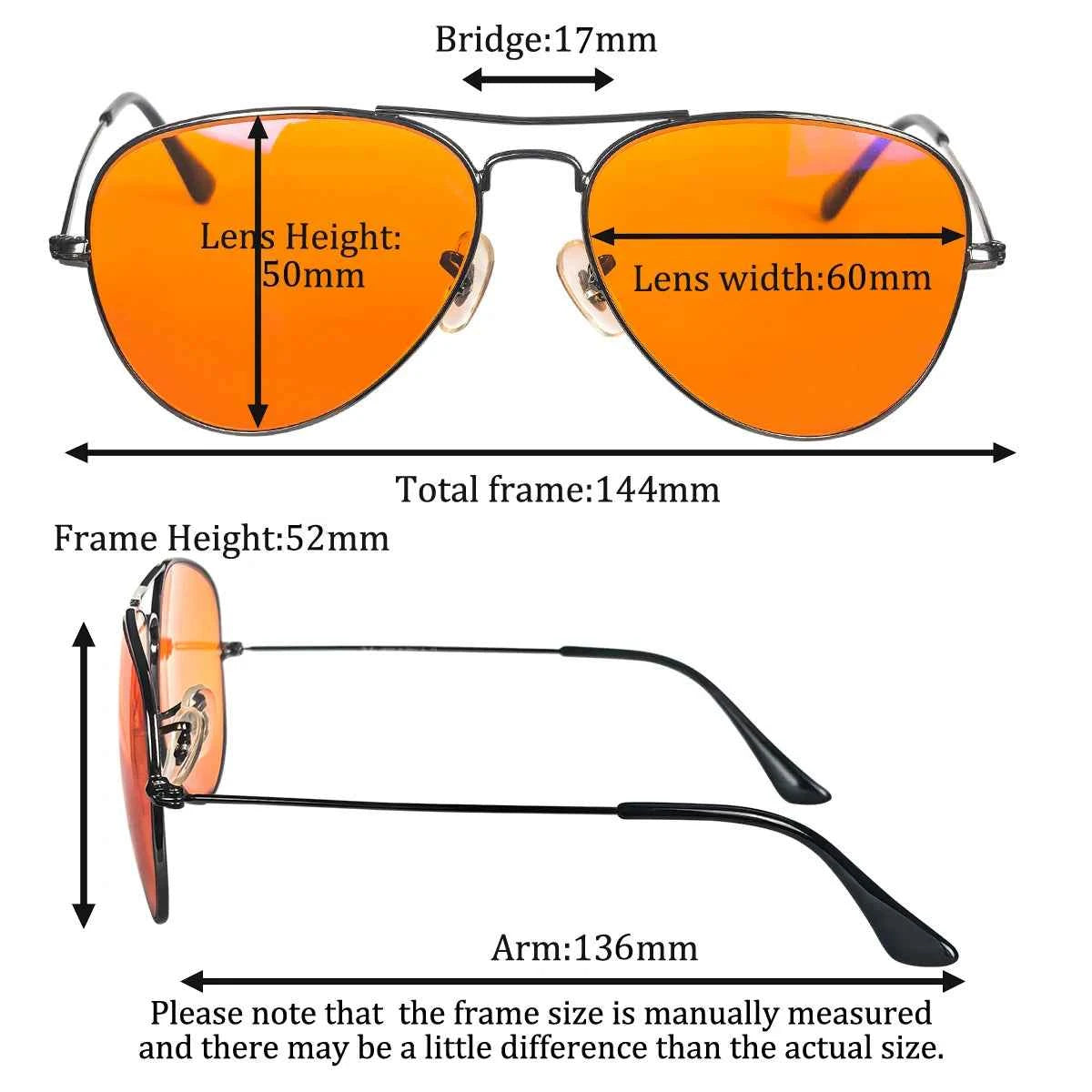 SHINU 3001 Blue Light Blocking Glasses – Red, Orange & Yellow Lenses, 3 Sizes, Stainless Steel