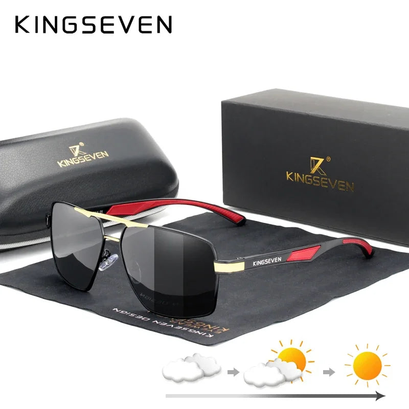 KINGSEVEN K7719 Polarized Rectangle Sunglasses – Aluminum Frame, UV400, Photochromic Options