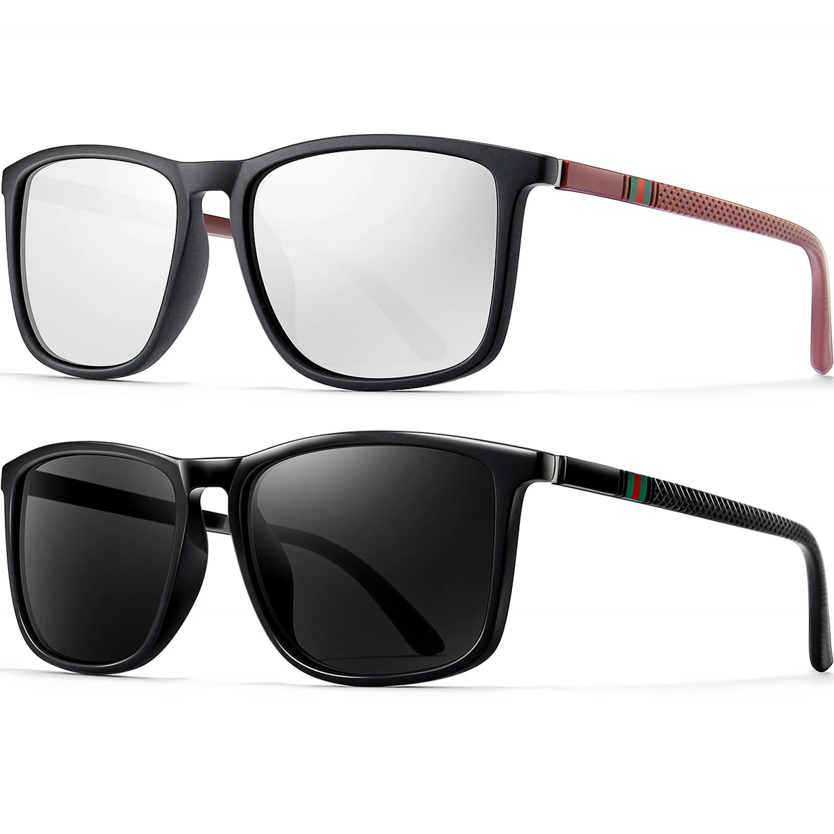 Classic Square Polarized Sunglasses – UV400 Lightweight Shades for Driving, Fishing & Travel