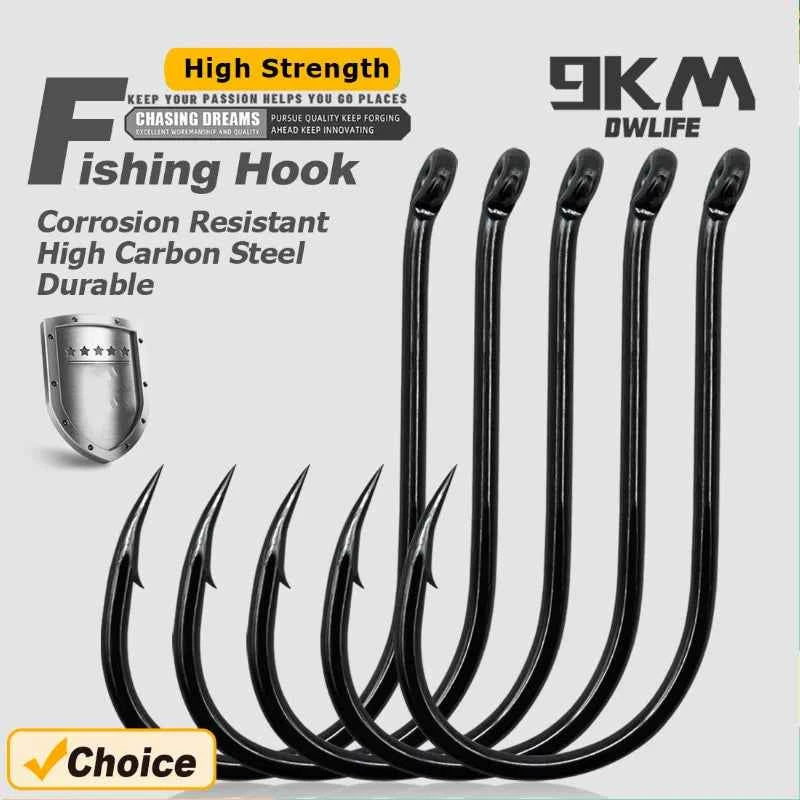 High Carbon Steel Circle Hooks – Barbed | Reversed Point | 17 Sizes | 50 & 100 Pack | Freshwater & Saltwater