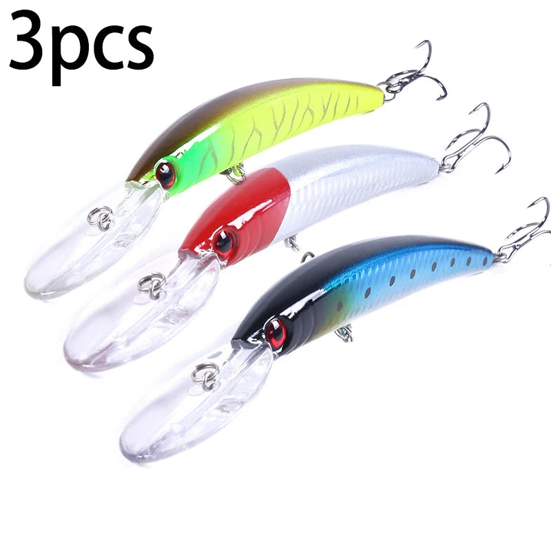 150mm 15g Deep Diving Jerkbait Minnow Fishing Lure – Hard Bait Wobbler with Rattle for Bass & Pike