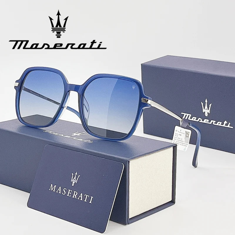 Maserati UV400 Polarized Sunglasses – Square Alloy Frame, Anti-Reflective TAC Lenses
