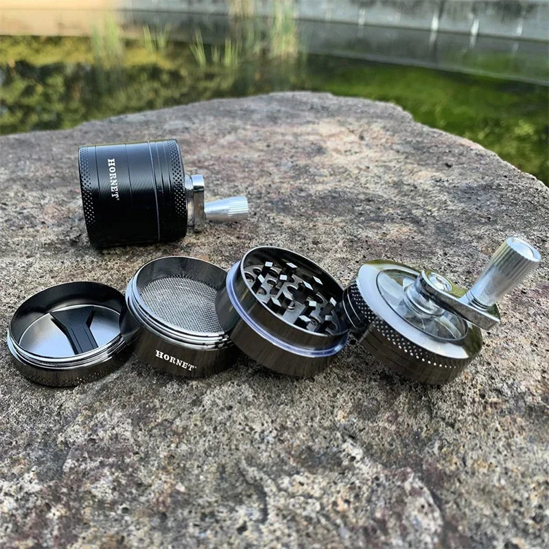 JUSTINLAU 4-layer Tobacco Grinder 40mm Manual Metal Zinc Alloy Herb Mill Spice Crusher Smoke Grinder Crusher Hand Crank Miller