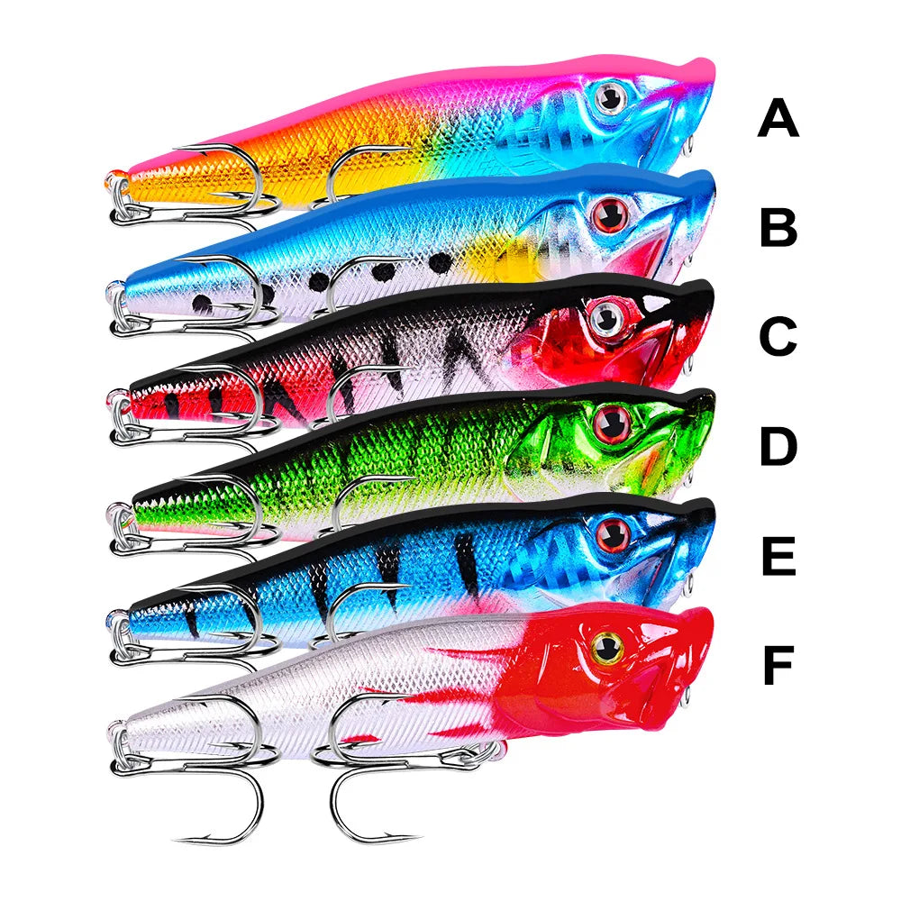 Popper Lure Topwater Fishing Bait – 93mm/12.5g Hard Bait Artificial Wobbler Plastic Fishing Tackle