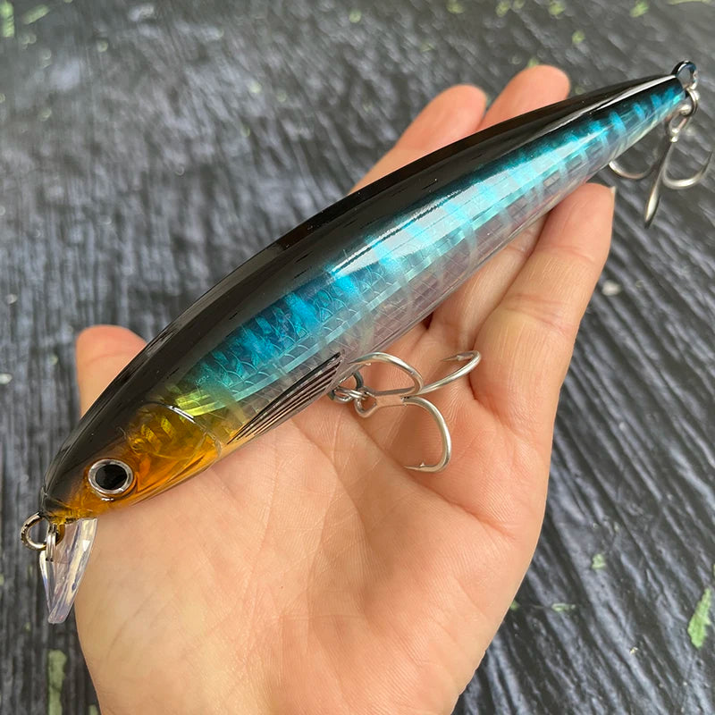 140mm 41g Big Floating Minnow Fishing Lures Laser Artificial Bait Saltwater Long Casting Trolling Wobblers UV Jerkbait Equipment