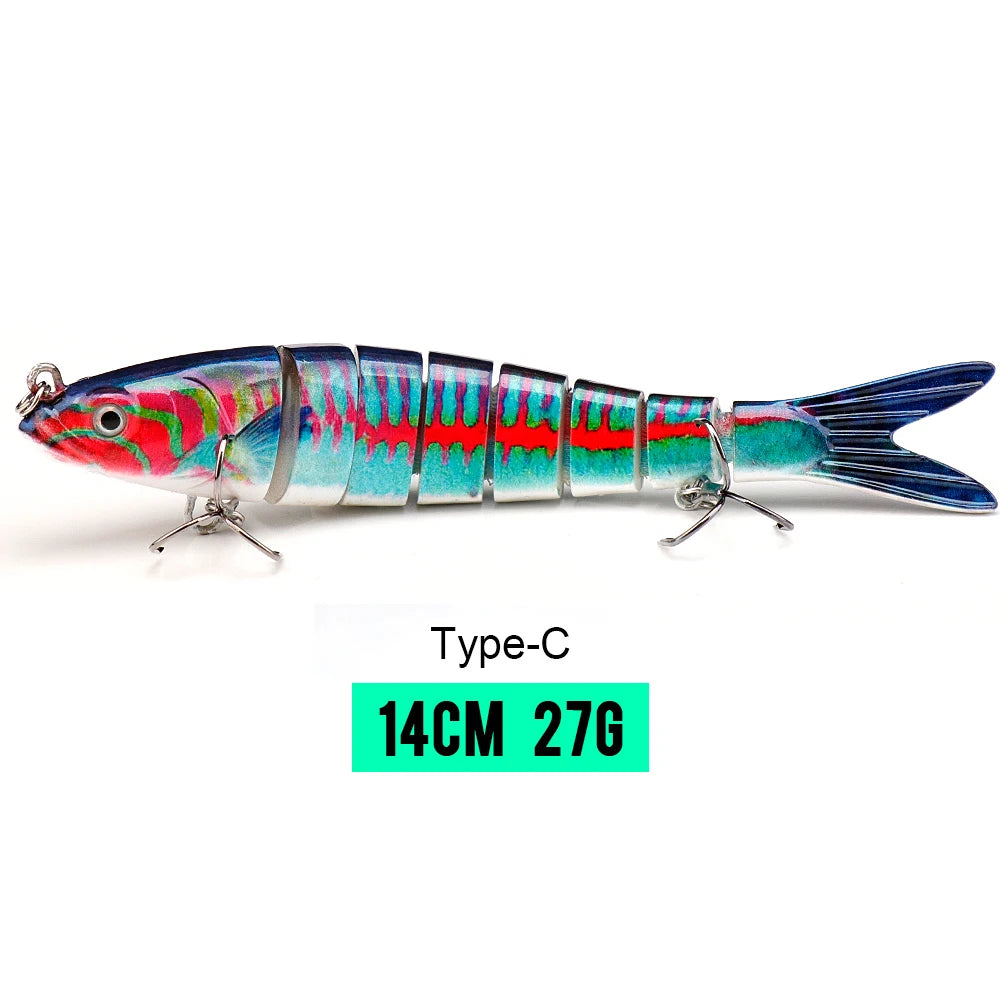 VTAVTA Jointed Swimbait Crankbait – Sinking Wobbler, 6/7/8-Segment, 10–14cm, 60+ Colors