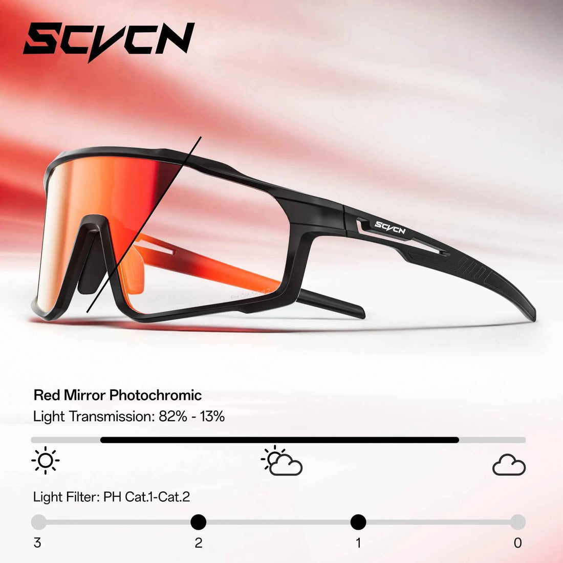 SCVCN Hiking Eyewear Photochromic Bike Cycling Sunglasses Men Outdoor Sports MTB UV400 Goggles Women Running Windproof Glasses