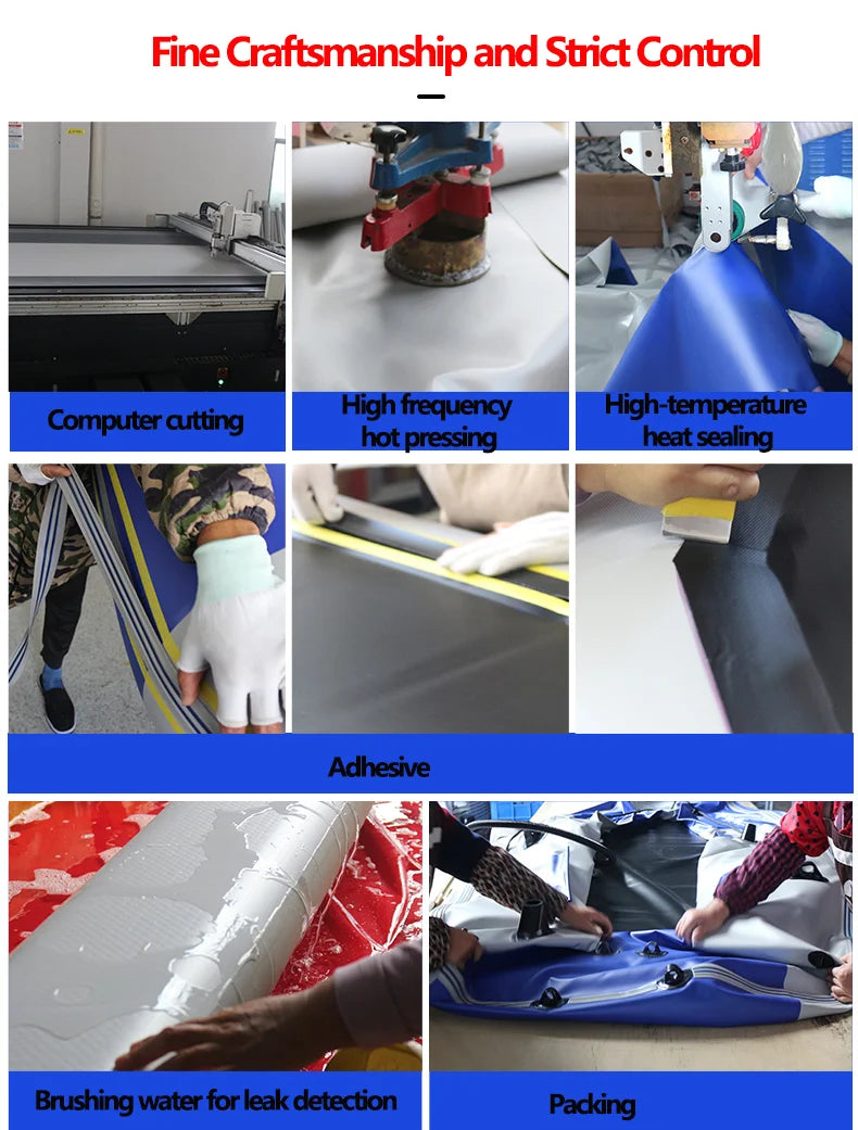 1.75~3.6m Green Fishing Kayak PVC Inflatable Boat with Air Deck Bottoms Set Fishing Boat Raft Rubber Dinghy Inflatable Clip Net