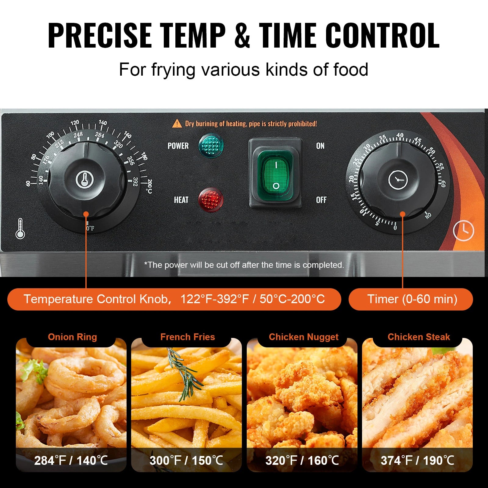 SucceBuy 12L Electric Deep Fryer w/Dual Removable Tanks Commercial Countertop Fryer for Chicken French Fries Frying Chips