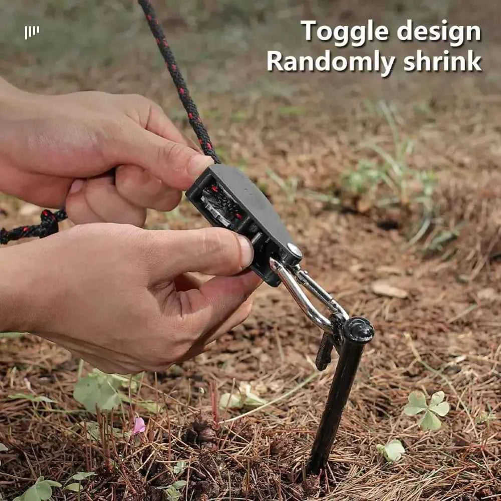 Camping Tent Adjustable Rope Fastener Fixed Buckle Pulley Tensioner Ratchet Hangers Lights Lifting Camping Awning Wind Rope