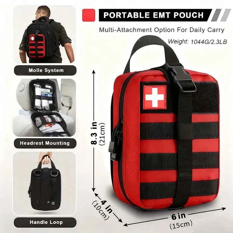379-Piece Portable First Aid Kit – Emergency Survival Bag for Camping, Hiking & Outdoor Use