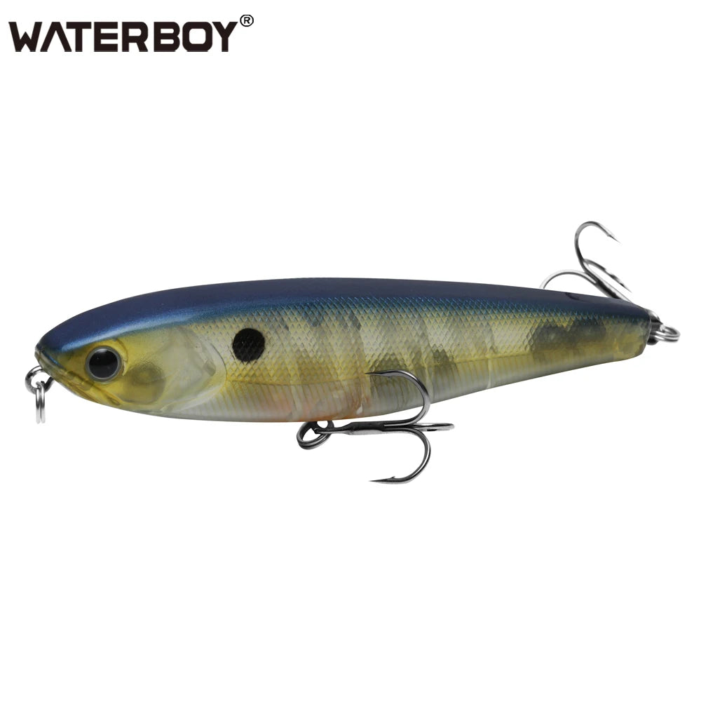 WATERBOY Pencil Stickbait – Walk-the-Dog Topwater Lure, 8.5cm / 9.5cm / 12.8cm, 32 Colors