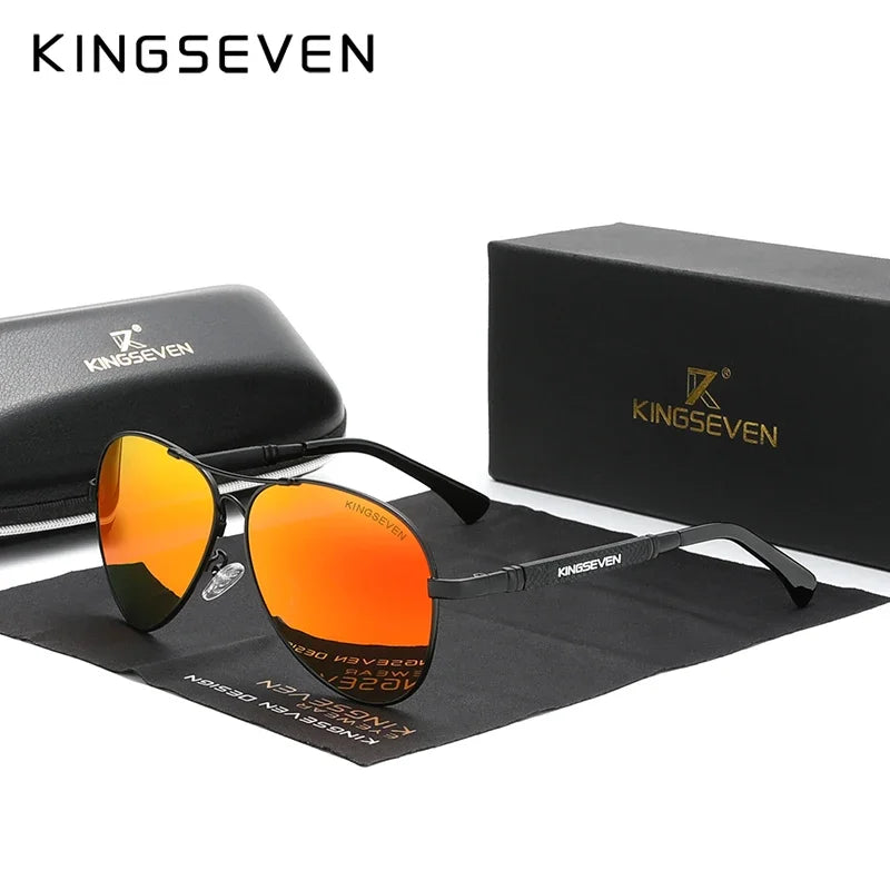 KINGSEVEN N7730 Polarized Pilot Sunglasses – Titanium Frame, Photochromic, UV400, Unisex