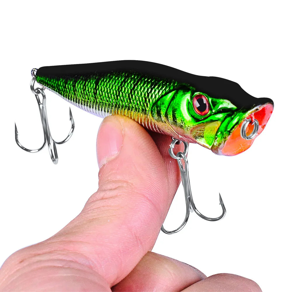 Popper Lure Topwater Fishing Bait – 93mm/12.5g Hard Bait Artificial Wobbler Plastic Fishing Tackle