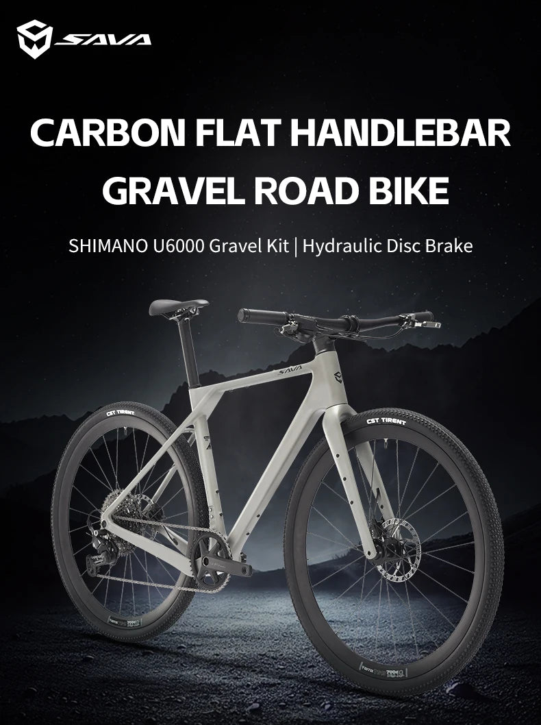 SAVA SF6 Carbon Fiber Gravel Road Bike All Terrain Suitable Off-Road Flat Handlebar Road Bicycle Oil Disc Bicycle Race Bike