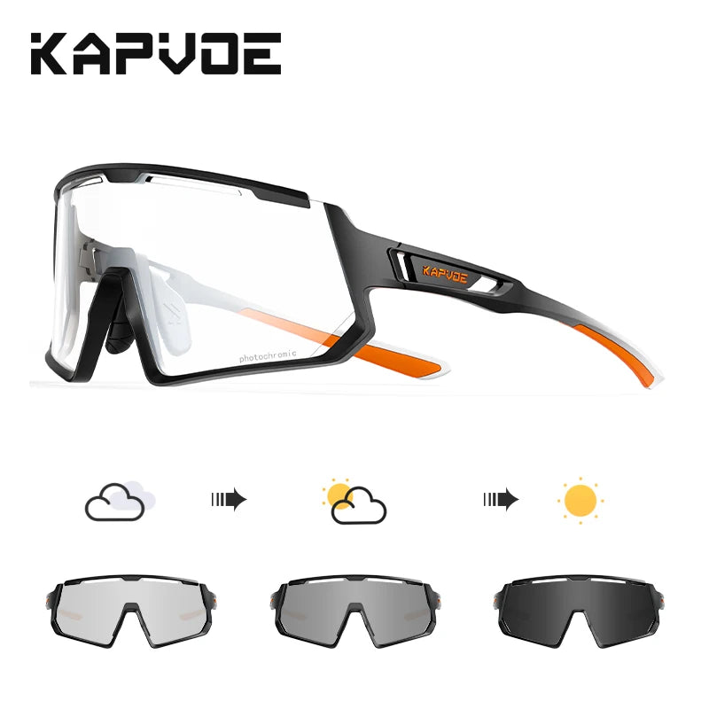 Kapvoe Photochromic Sunglasses for Men Cycling Glasses UV400 Sports Outdoor MTB Baseball Eyewear Women Sunglasses Cycling
