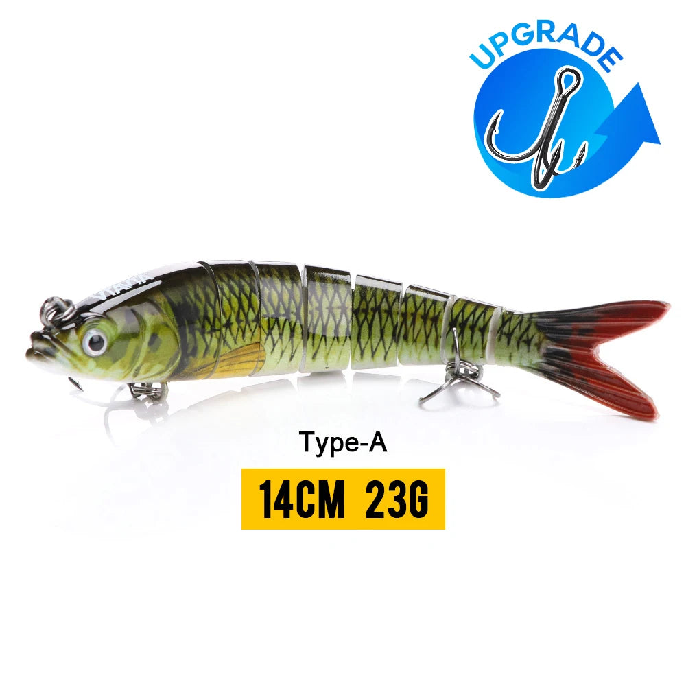 VTAVTA Jointed Swimbait Crankbait – Sinking Wobbler, 6/7/8-Segment, 10–14cm, 60+ Colors