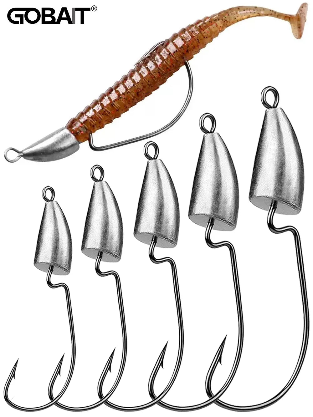 10PCS Metal Jig Head Worm Hook 3.5g 5g 7g 10g 20g Weight Crank Fishhook Gear Sinker Pesca for Soft Lure Texas Rig Fishing Tackle