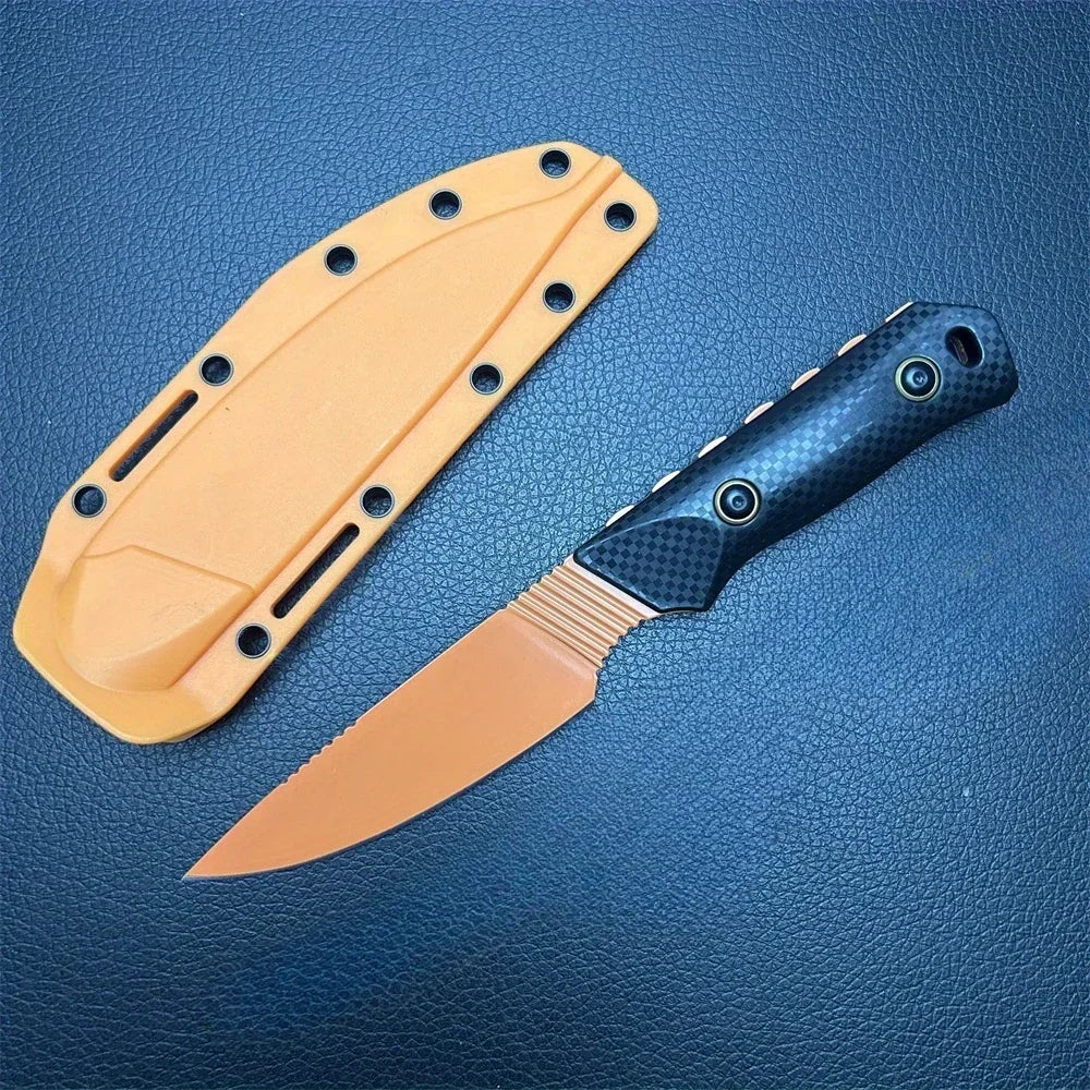Fixed Blade Knife D2 Blade Stonewashed Camping Equipment Straight Knife with Sheath